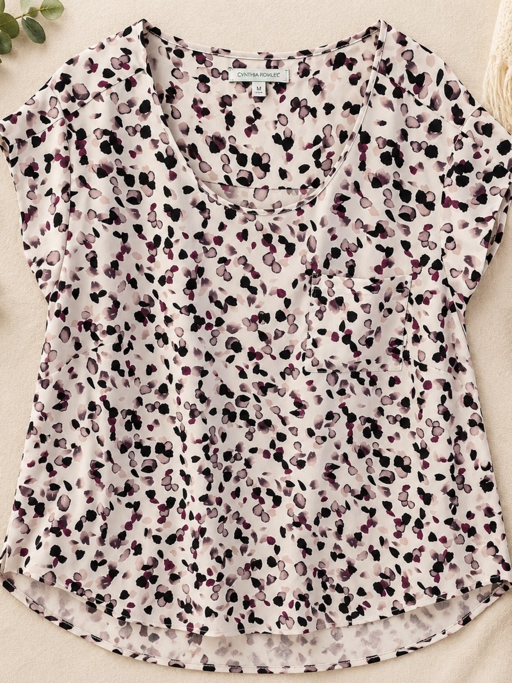 Cynthia Rowley Abstract Dot Pocket Blouse XXL